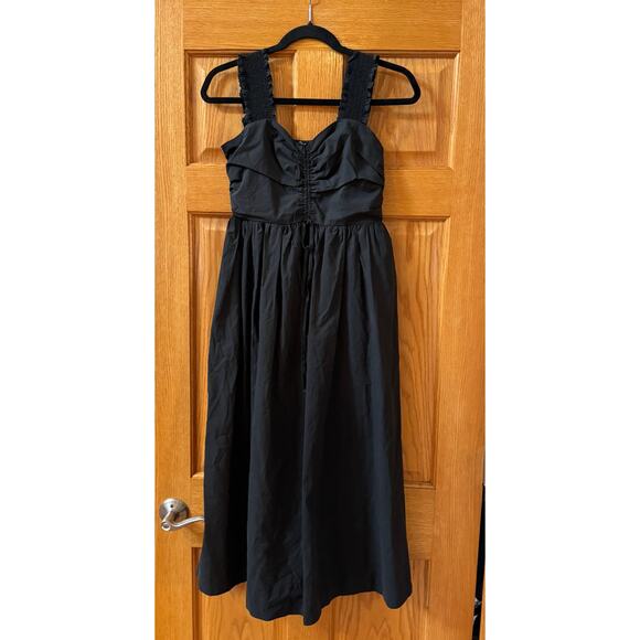 Rails Irisa Black Cotton Poplin Midi Dress - Size Small (New) - Picture 5 of 7